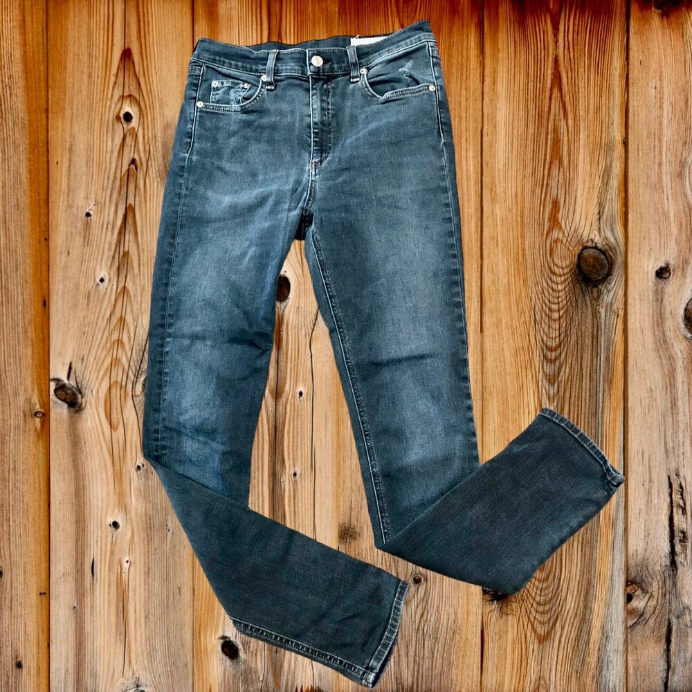 Rag & Bone Gray Skinny Jeans Womens Size 29 Dark Wash Designer Denim